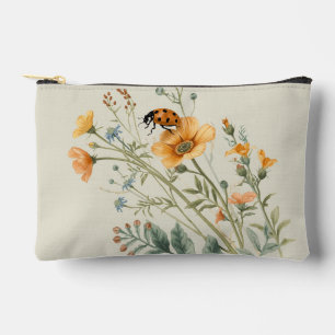 Bolsito Accesorio Pequeño Acuarelas Botánicas de Flores Silvestres y Mariqui