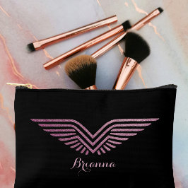 Bolsito Accesorio Pequeño Alas Piloto Alas Rosa Brillo Lindo Personalizado