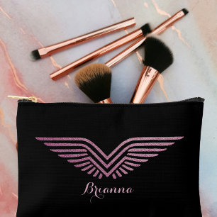 Bolsito Accesorio Pequeño Alas Piloto Alas Rosa Brillo Lindo Personalizado