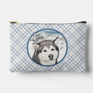 Bolsito Accesorio Pequeño Alaskan Malamute Pintura de Mal Mally Sled Dog Art