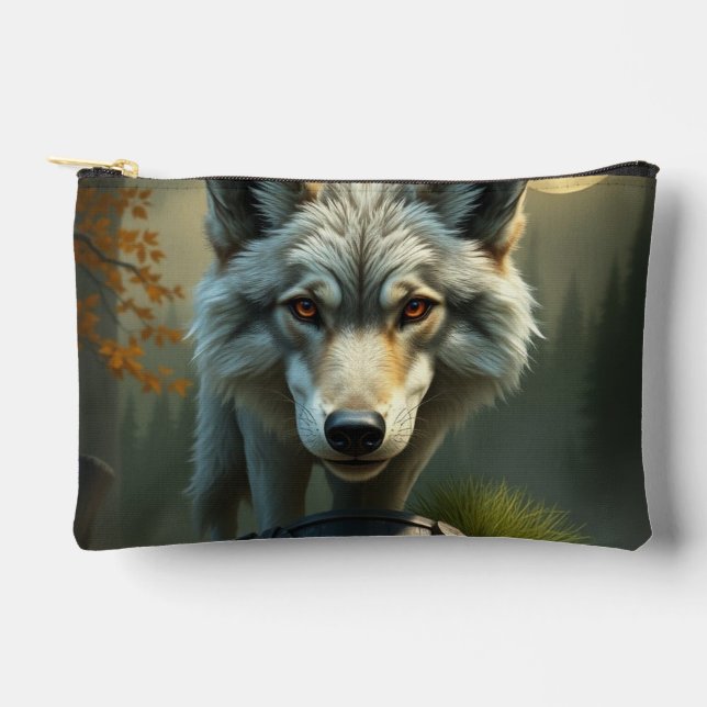 Bolsito Accesorio Pequeño „Alpha-Wolf – König der Wildnis“ (Anverso)