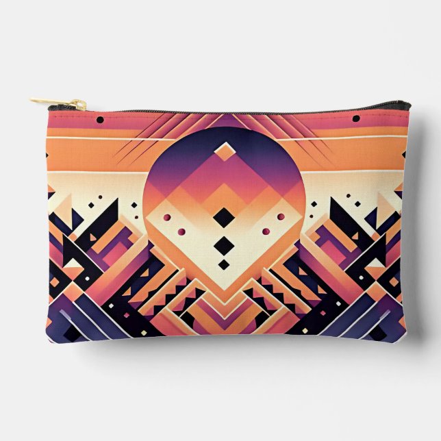 Bolsito Accesorio Pequeño Amanecer geométrico - Simetría negrita (Anverso)