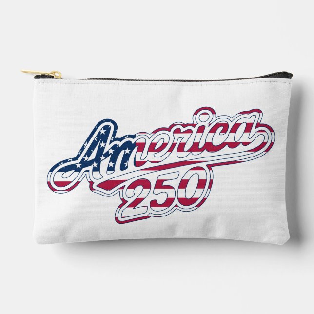 Bolsito Accesorio Pequeño America 250 Flag Script Semiquincentennial Design (Anverso)