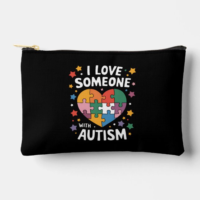 Bolsito Accesorio Pequeño Amo A Alguien Con Autismo Conciencia Autista (Anverso)
