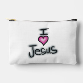 Bolsito Accesorio Pequeño Amo a Jesús en Blanco y Negro