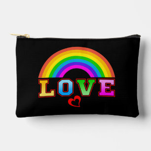 Bolsito Accesorio Pequeño Amor Arcoíris Colorido Corazón Rojo