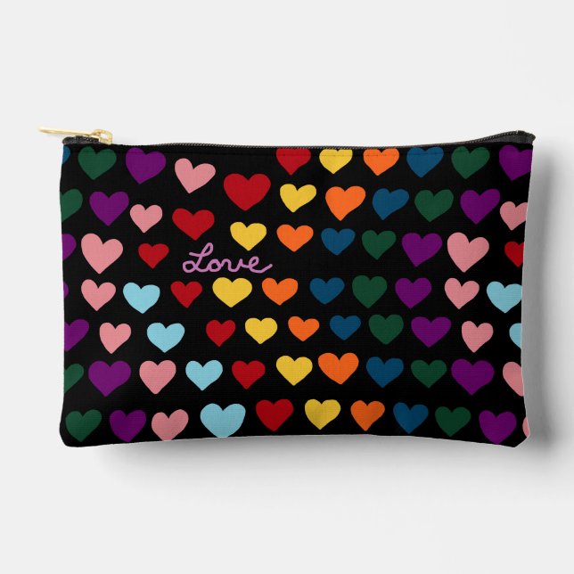 Bolsito Accesorio Pequeño Amor Con Arcoíris de Corazones (Anverso)