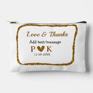 Bolsito Accesorio Pequeño Amor y gracias añadir pareja de nombres dorados ma