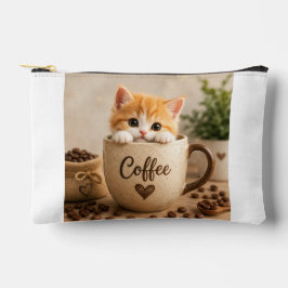 Bolsito Accesorio Pequeño Amuleto de Gatito en Taza de Café