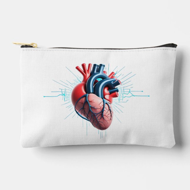 Bolsito Accesorio Pequeño Anatomical Heart with EKG – Medical Art Design (Anverso)