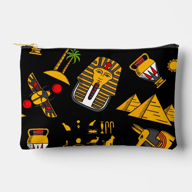 Bolsito Accesorio Pequeño Ancient  Egyptian Hieroglyphic Pattern Background  (Anverso)