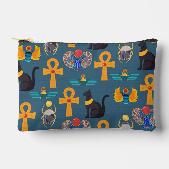 Bolsito Accesorio Pequeño Antique Egypt Pattern, Hieroglyphics digital paper (Anverso)