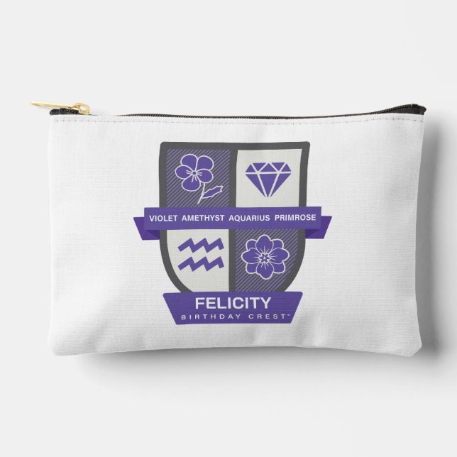 Bolsito Accesorio Pequeño Aquarius Birthday Crest™ for February 1-18 (Anverso)