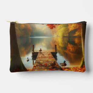Bolsito Accesorio Pequeño Árboles otoñales y lago con patos