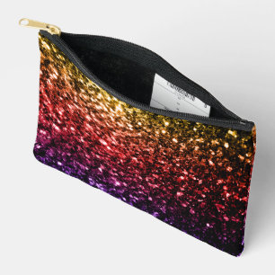 Bolsito Accesorio Pequeño Arcoíris amarillo rojo morado falsos destellos