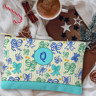 Bolsito Accesorio Pequeño Arcos y Campanas Ilustración Personalizada Inicial