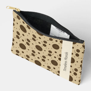 Bolsito Accesorio Pequeño Arena Micro Floral Marrón Oscuro