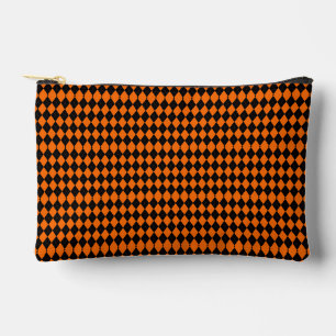 Bolsito Accesorio Pequeño Argyle clásico de Halloween naranja y negro
