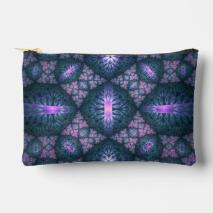 Bolsito Accesorio Pequeño Arte abstracto de patrón fractal 3D azul púrpura r