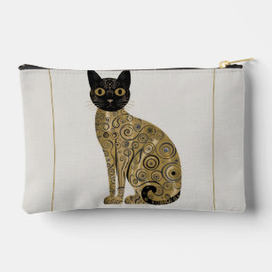 Bolsito Accesorio Pequeño Arte de gato negro decorativo dorado estilo Gustav