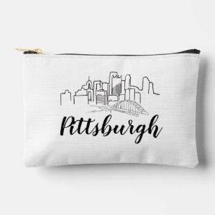 Bolsito Accesorio Pequeño Arte de Ilustracion en la línea aérea de Pittsburg