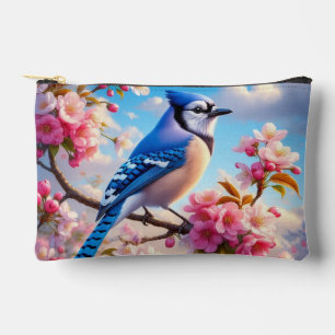 Bolsito Accesorio Pequeño Arte floral/primaveral de Jay azul