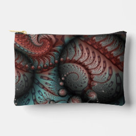 Bolsito Accesorio Pequeño Arte fractal de fantasía vívida abstracta marrón a
