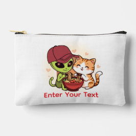 Bolsito Accesorio Pequeño Arte Kawaii de Ramen de Gato Alien Cute