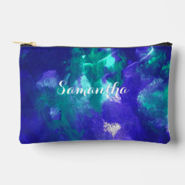 Bolsito Accesorio Pequeño Arte Verde Y Púrpura