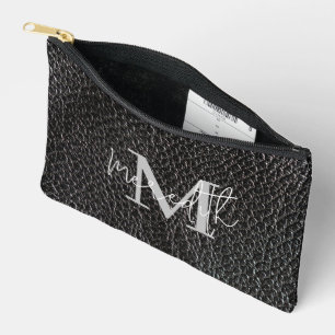 Bolsito Accesorio Pequeño Aspecto de cuero negro personalizado