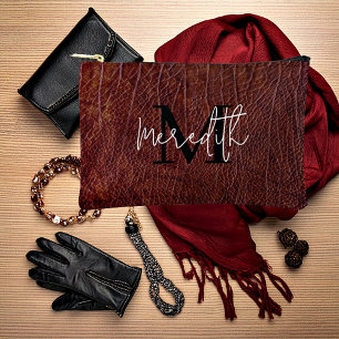 Bolsito Accesorio Pequeño Aspecto de cuero rojo personalizado