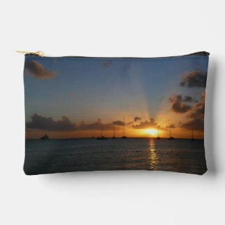 Bolsito Accesorio Pequeño Atardecer con veleros paisaje tropical foto