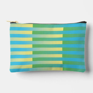 Bolsito Accesorio Pequeño Azul Amarillo Verde Patrón de Rayas Pequeño