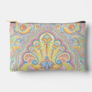 Bolsito Accesorio Pequeño Azul Chic Rosa Púrpura Naranja Patrón Paisley