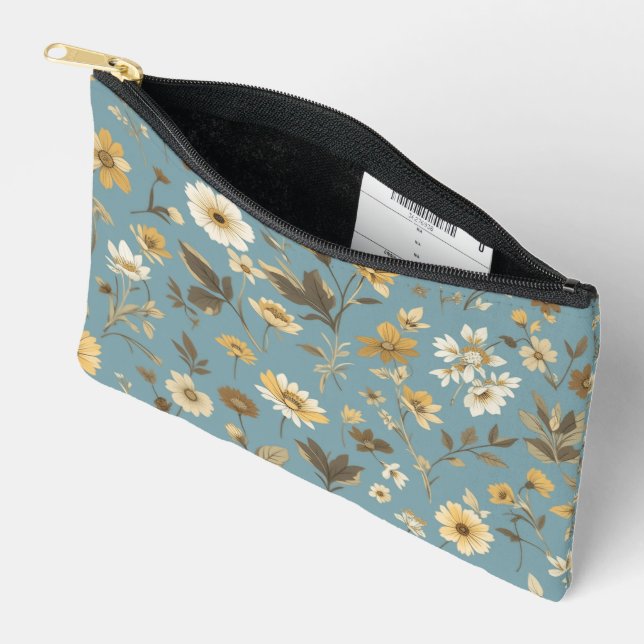 Bolsito Accesorio Pequeño Azul floral (Abierto)