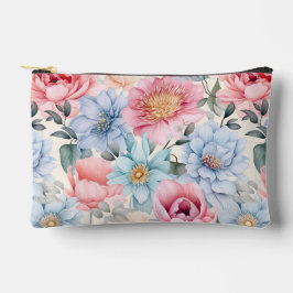 Bolsito Accesorio Pequeño Azul y Rosa Floral