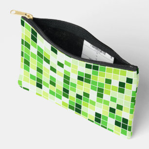 Bolsito Accesorio Pequeño Azulejos de Piscina, Baldosas Mosaico Verdes, Patr