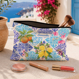 Bolsito Accesorio Pequeño Azulejos florales cítricos sicilianas mediterráneo