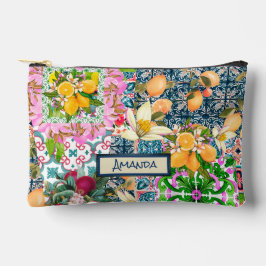 Bolsito Accesorio Pequeño azulejos florales de cítricos sicilianos de color