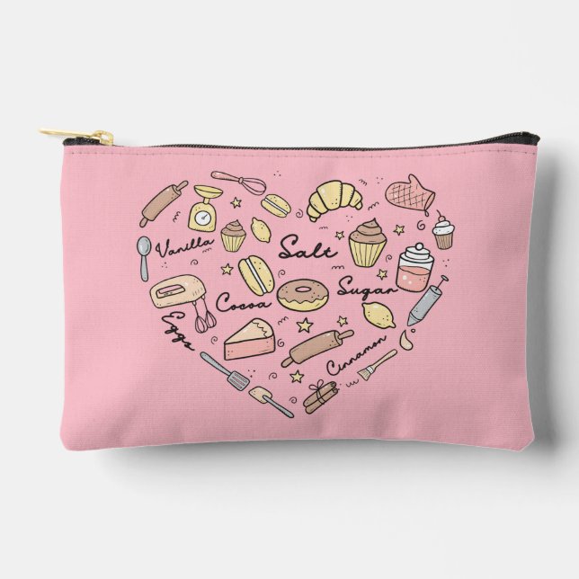 Bolsito Accesorio Pequeño Baker Heart Funny Bakery Baking Pastry Chef (Anverso)