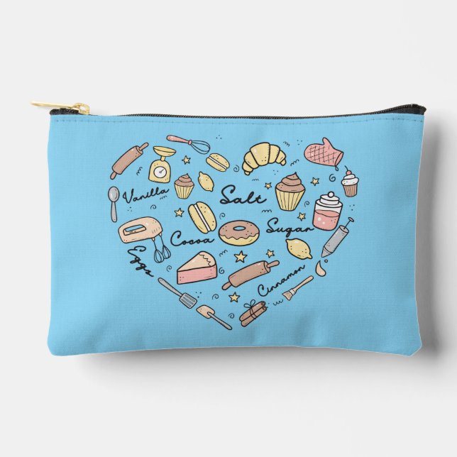 Bolsito Accesorio Pequeño Baker Heart Funny Bakery Baking Pastry Chef (Anverso)