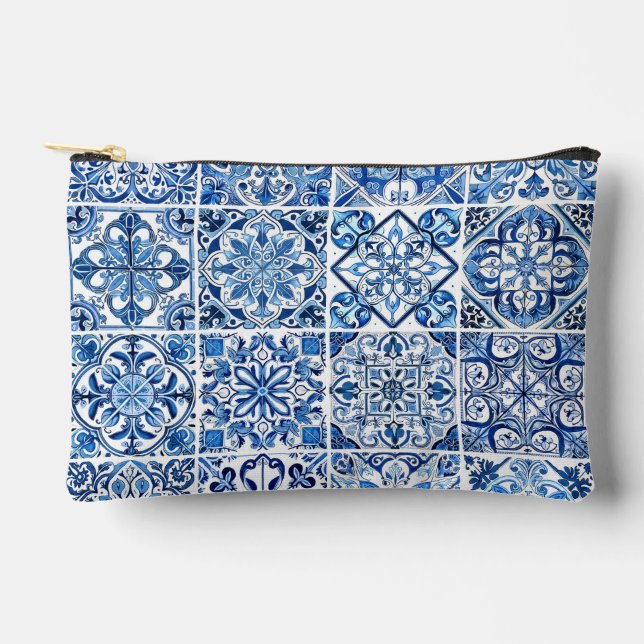 Bolsito Accesorio Pequeño Baldosas mediterráneas, portuguesas, azulejo, mall (Anverso)