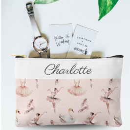Bolsito Accesorio Pequeño Ballerina Ballet Rosa Zapatos Nombre personalizado