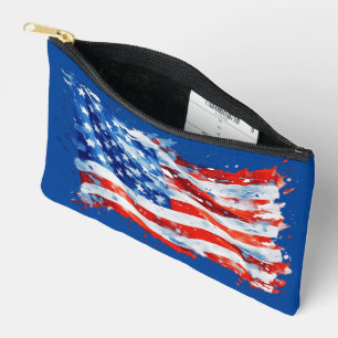 Bolsito Accesorio Pequeño Bandera Americana USA Acuarela 4 de Julio