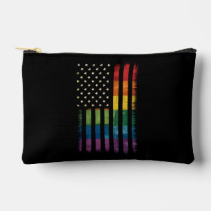 Bolsito Accesorio Pequeño Bandera arcoíris deshilachada Pride USA América LG