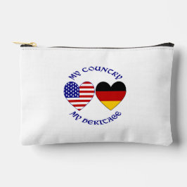 Bolsito Accesorio Pequeño Bandera de Estados Unidos y Alemania Corazones Paí