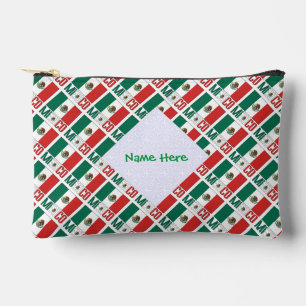 Bolsito Accesorio Pequeño Bandera de México en mosaico personalizada