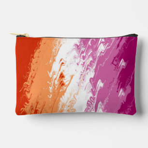 Bolsito Accesorio Pequeño Bandera de orgullo lésbico abstracto trippy groovy