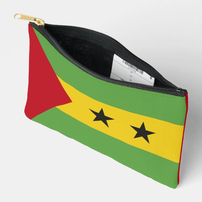 Bolsito Accesorio Pequeño Bandera de Santo Tomé y Príncipe (Abierto)