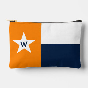 Bolsito Accesorio Pequeño Bandera de Texas naranja y azul marino